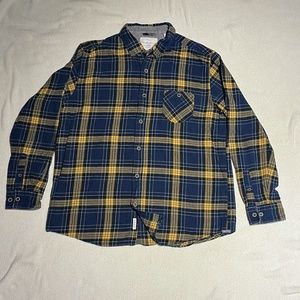 Blue and Yellow Vintage Flannel / XL